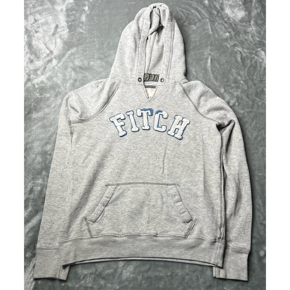 Abercrombie & Fitch Hoodie Women Size Large Sweater Grey Y2K